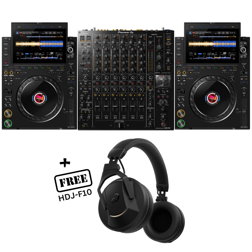 Alpha Theta CDJ3000X & DJM-V10 (FREE HDJ-F10)