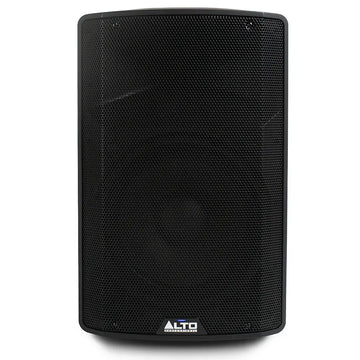 Black speaker with 'Alto' branding on a white background