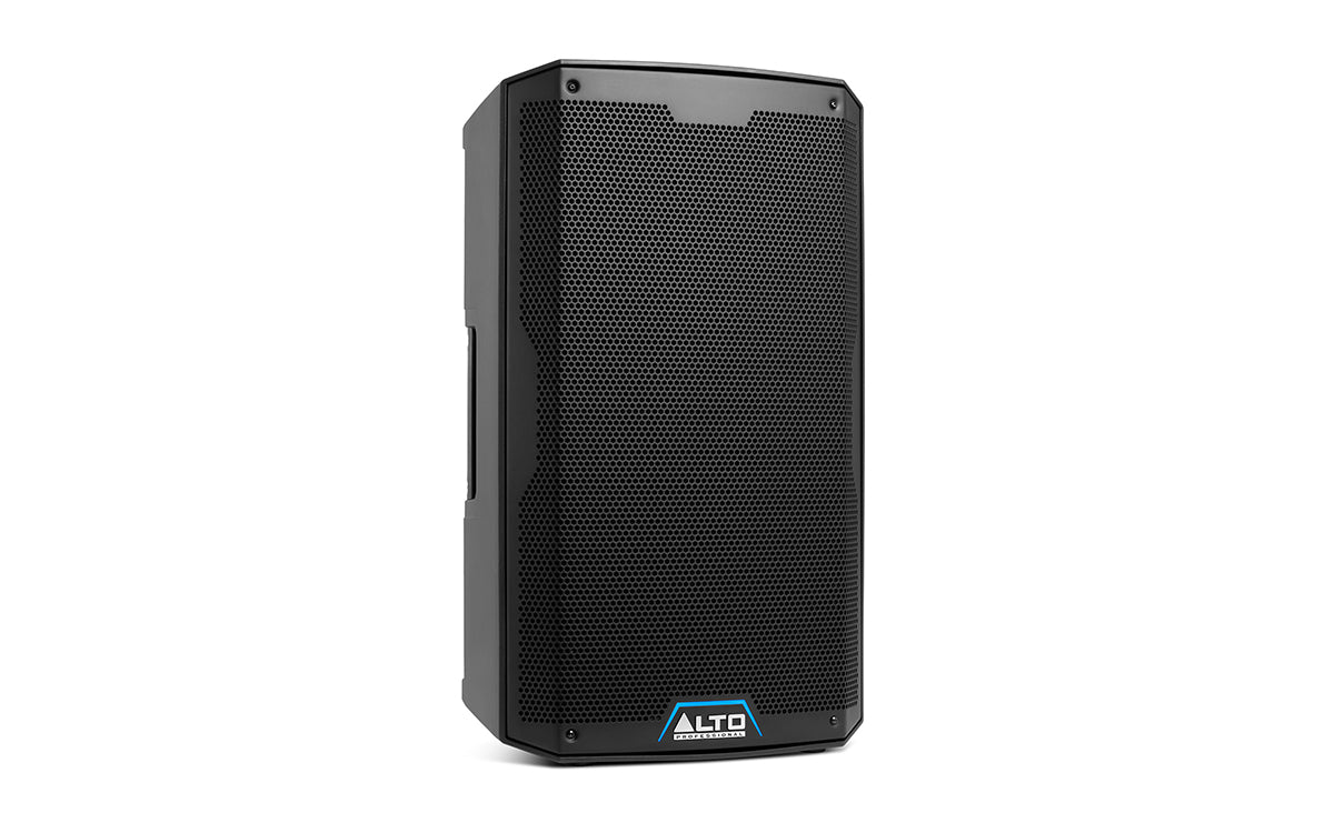 Black speaker with 'ALTO' branding on a white background