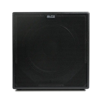 Black speaker with 'ALTO' branding on a white background