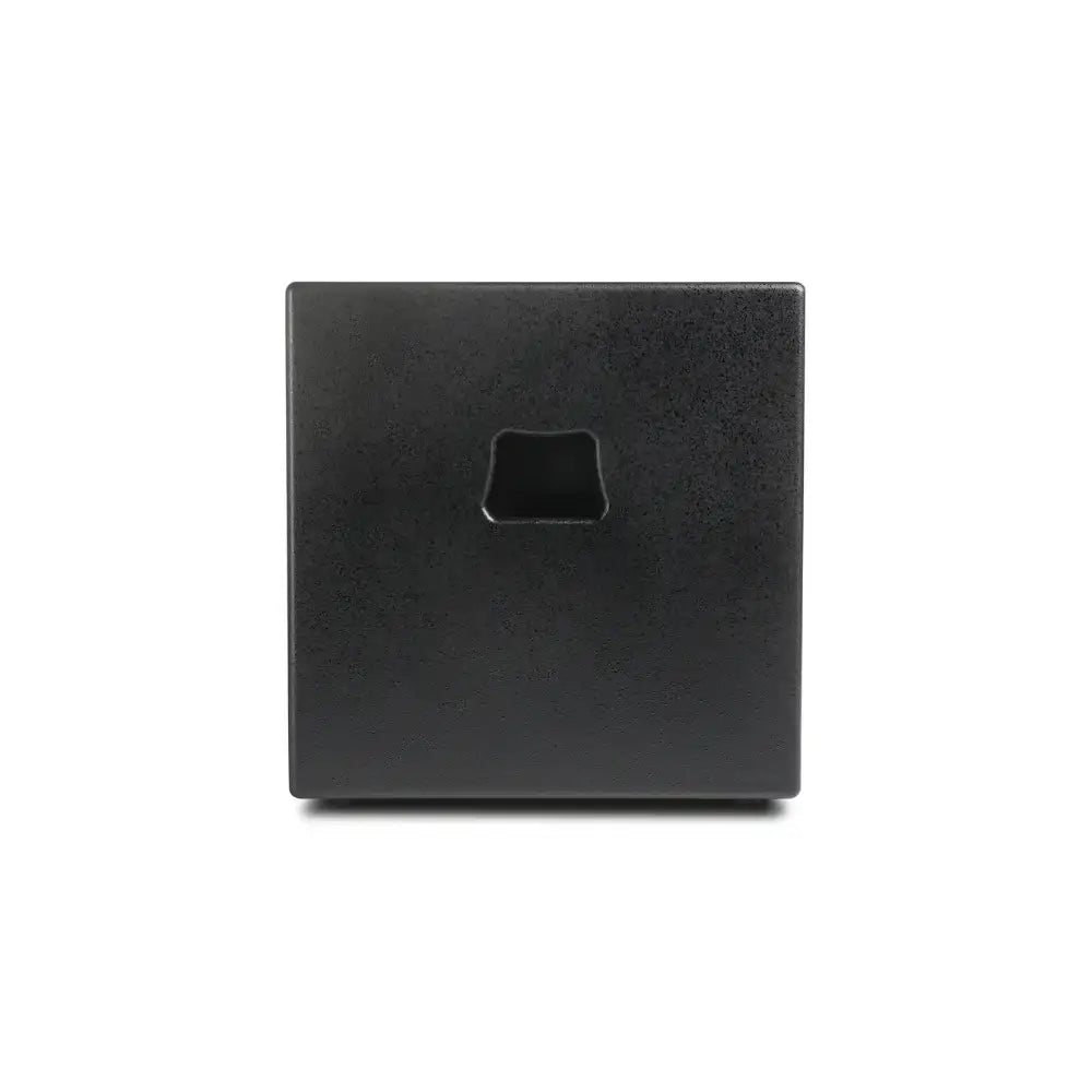 Black square tile with a circular cutout on a white background