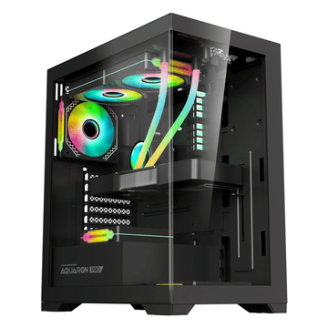 Armaggeddon Aquaron Pro ATX Gaming Case - Black (DEMO, OPEN BOX, NO WARRANTY)