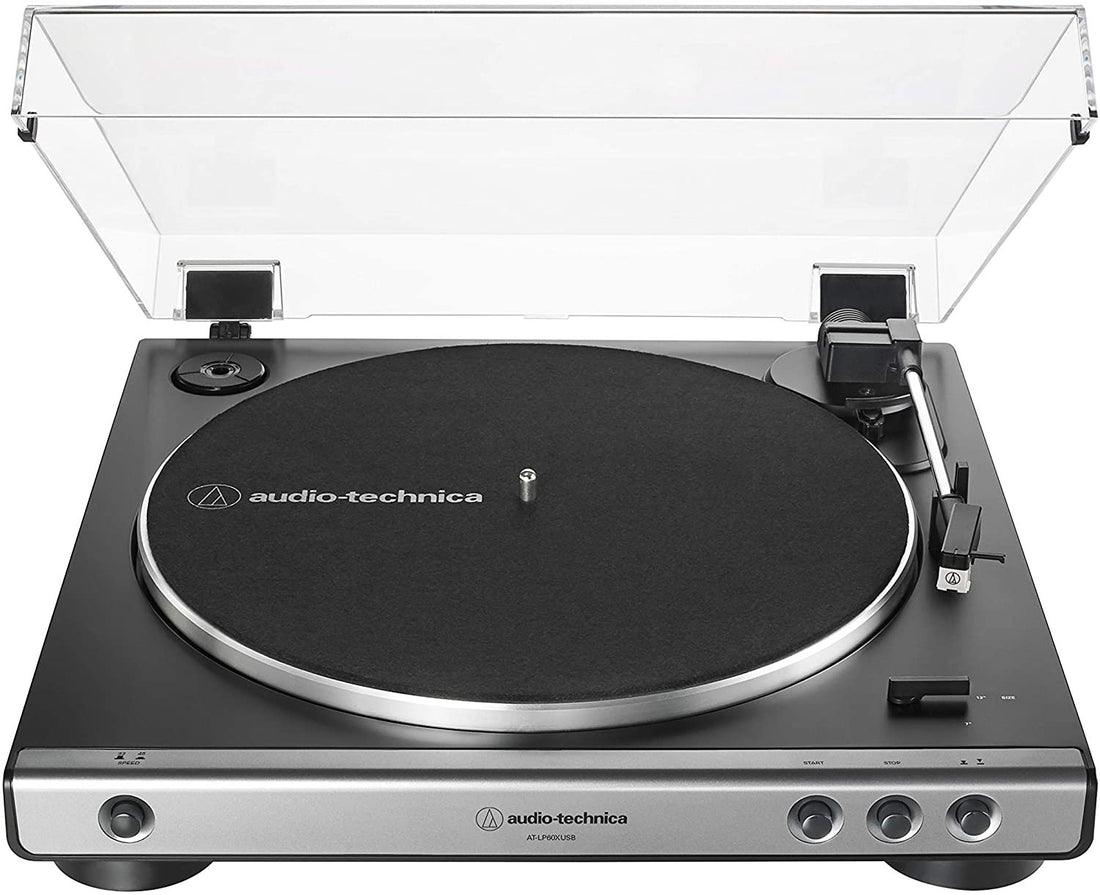 Audio-Technica turntable on a white background