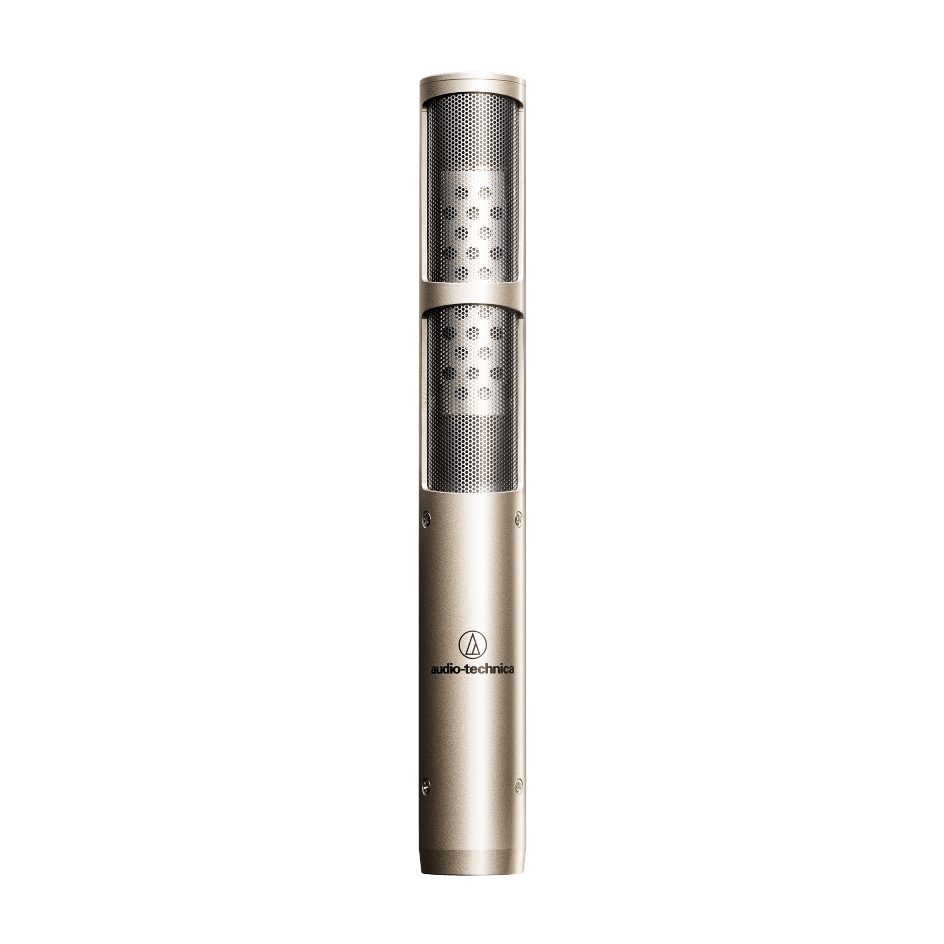 Audio-Technica microphone on a black background