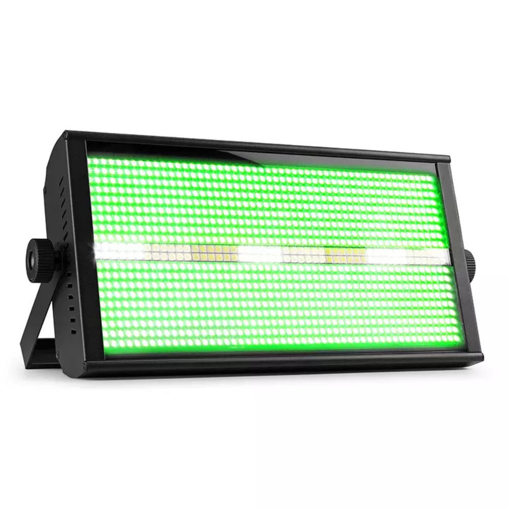 LED light panel with green display on a white background