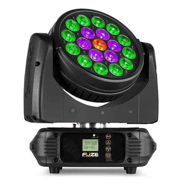 Dj light with colorful LED lights on a white background