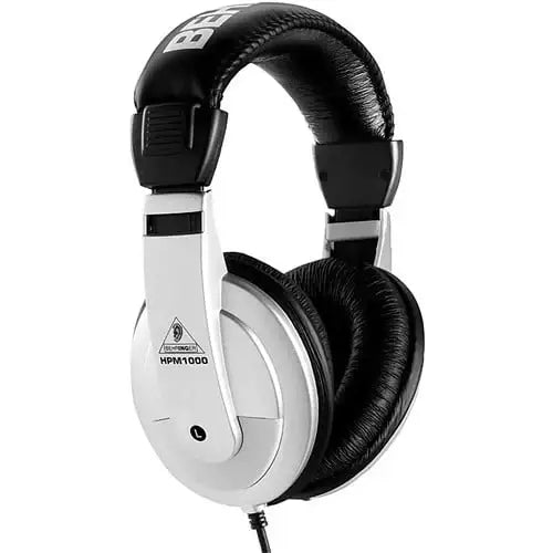 Pair of headphones with visible brand logo on a white background