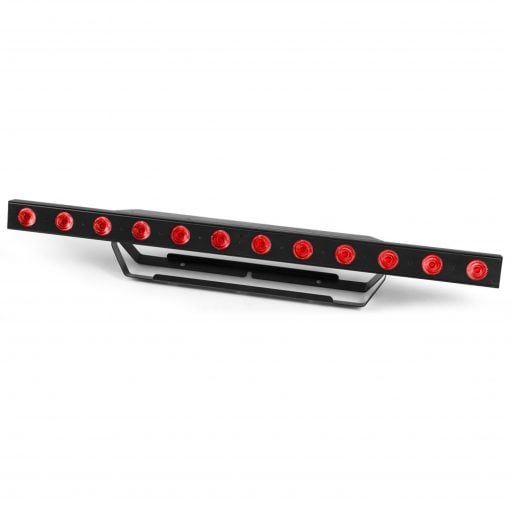 Black LED bar with red lights on a white background