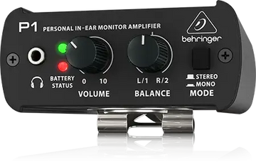 Behringer P1 personal in-ear monitor amplifier on a white background