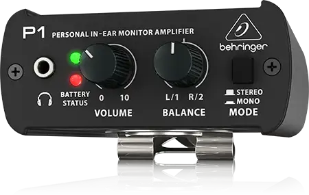 Behringer P1 personal in-ear monitor amplifier on a white background