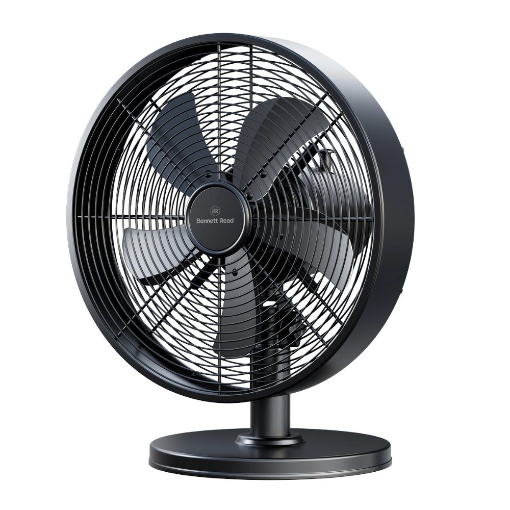 Bennett Read 30cm Industrial Style Steel Drum Desk Fan - Black (DEMO, OPEN BOX, NO WARRANTY)