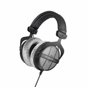Pair of headphones with 'DT 990 Pro' branding on a white background
