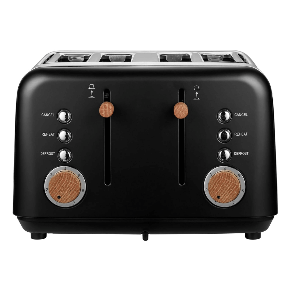 Boden Stark Anson Collection 4 Slice Stainless Steel Toaster - Black BS-TS401B (DEMO, OPEN BOX, NO WARRANTY)