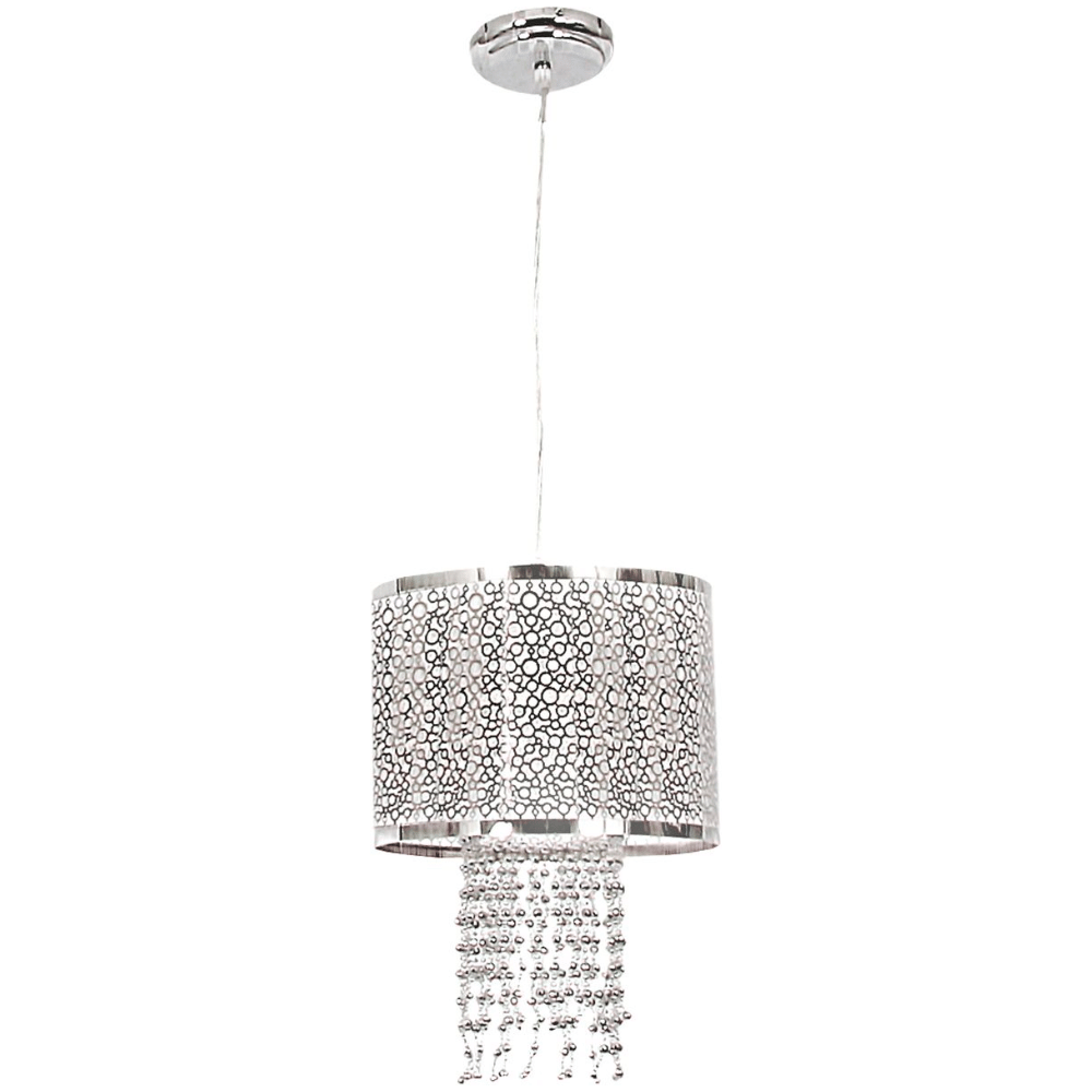 Bright Star Lighting Chrome Pendant with Silver Beads (DEMO, NO WARRANTY)