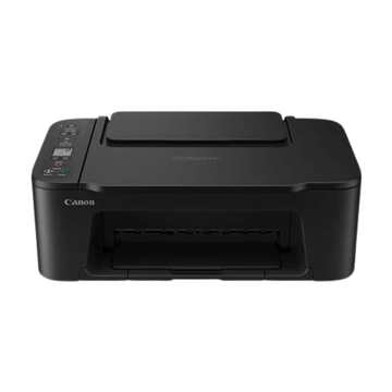 Black Canon printer on a white background