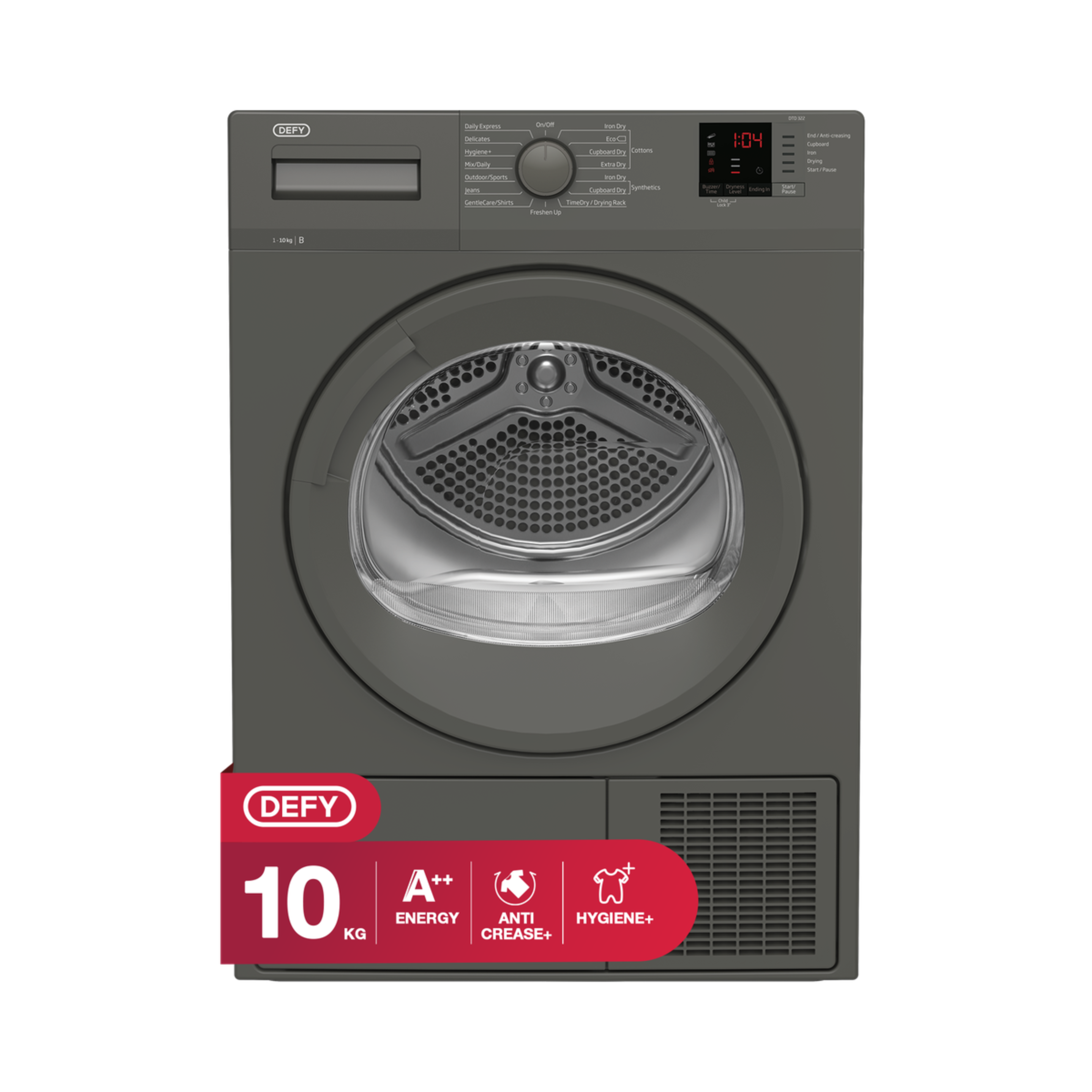 Defy 10Kg Condenser Tumble Dryer - Manhattan Grey (DEMO, OPEN BOX, NO WARRANTY)