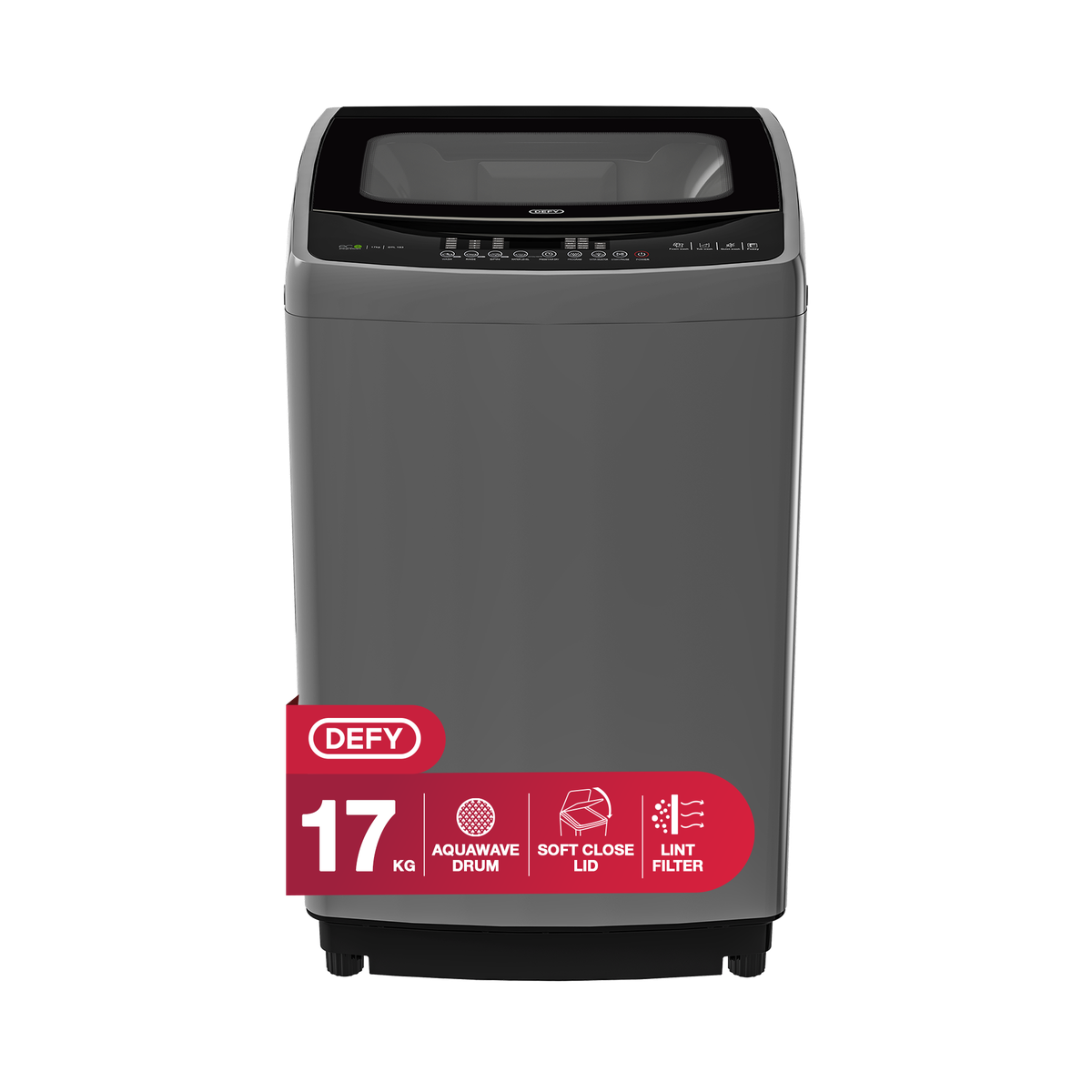 Defy 17KG DTL153 Top Loader Washing Machine Silver (DEMO, OPEN BOX, NO WARRANTY)