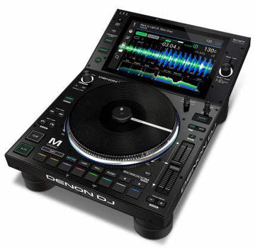 DJ player with turntable and digital display on a white background