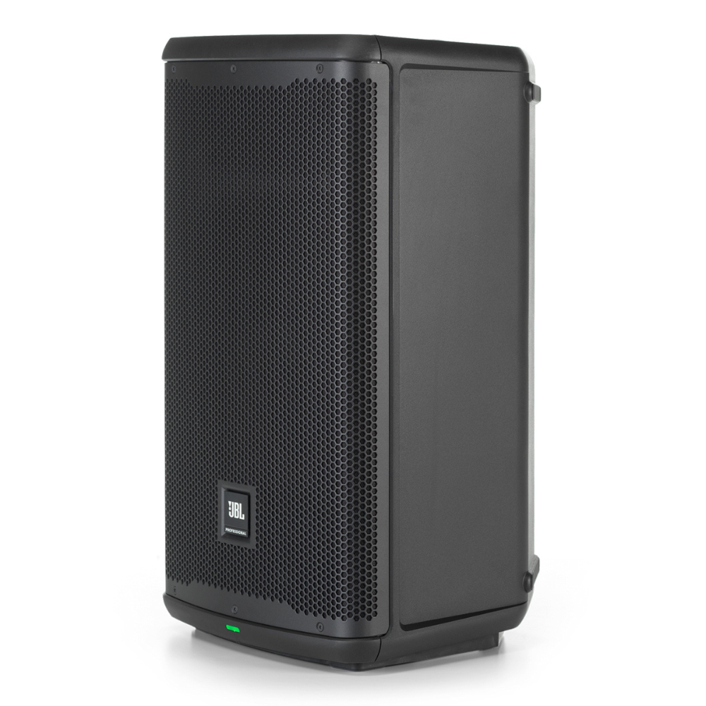 Black speaker with JBL logo on a white background