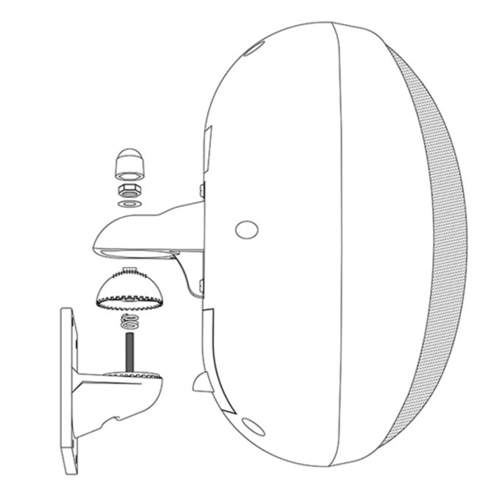 Technical drawing of a shower head and hose on a white background