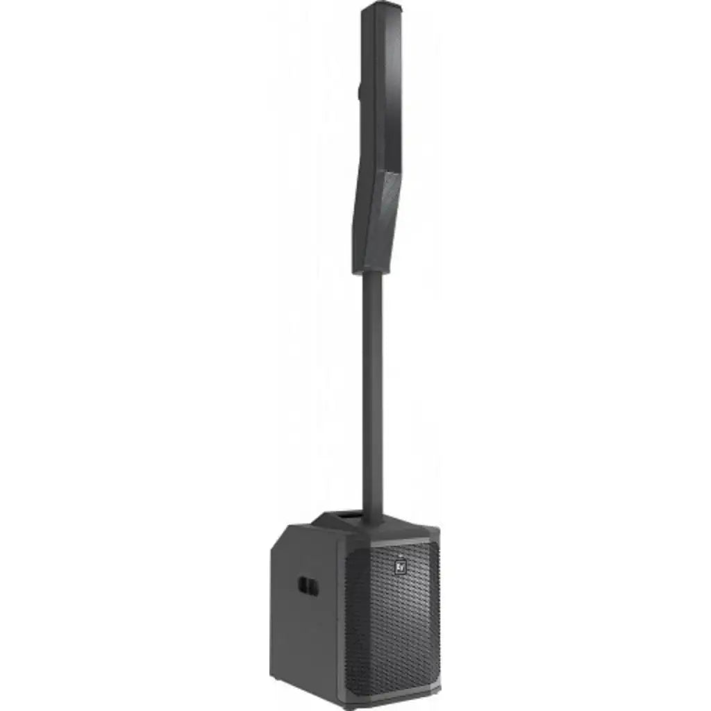 Black outdoor speaker on a white background