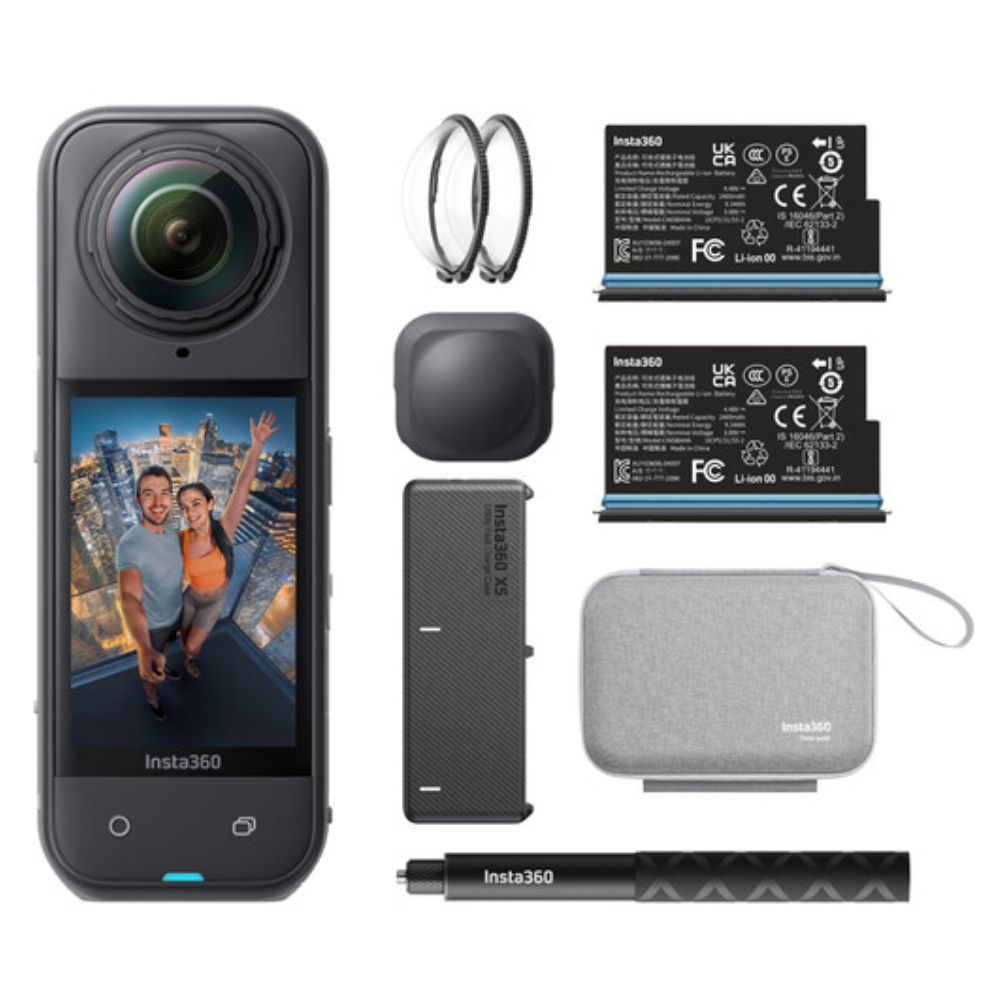 Insta360 X5 8K 360° Action Camera Essentials Bundle – Black (Demo, Open Box, No Warranty)