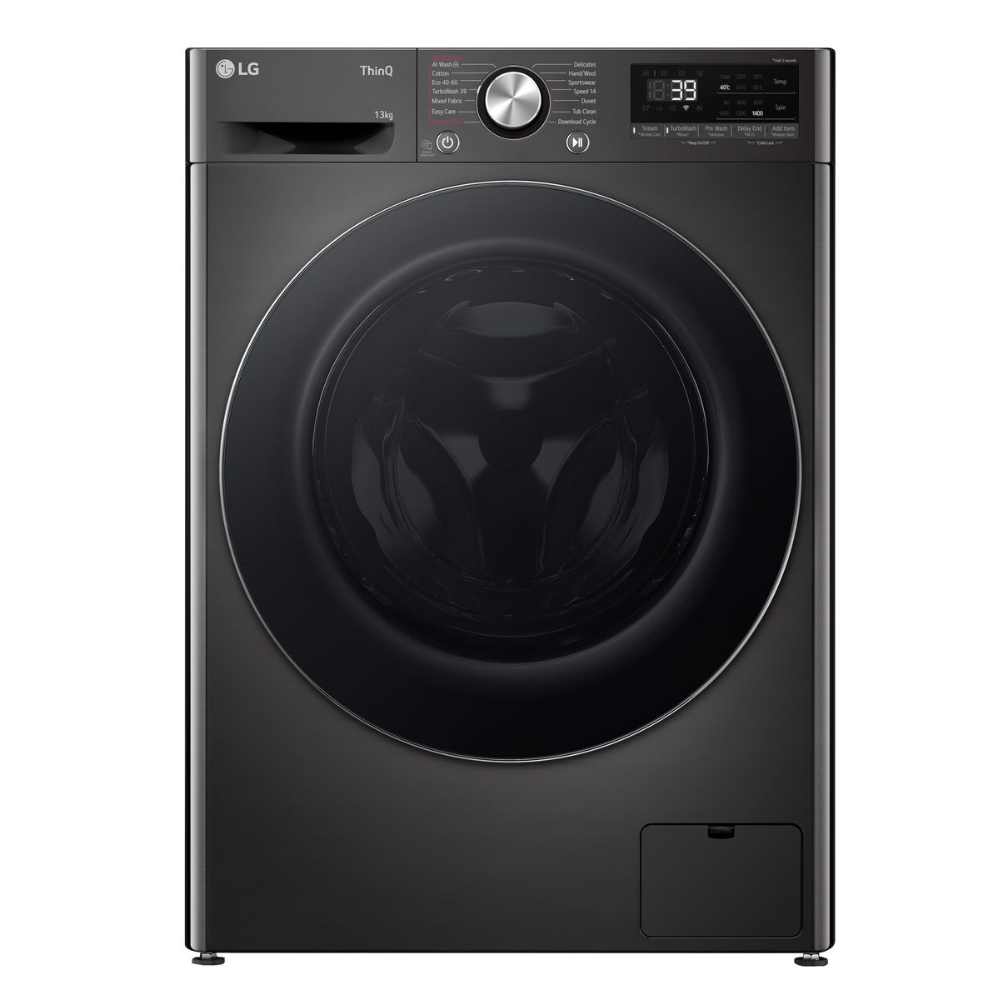LG F4Y9LWP2ZB 13kg Front Loader Washing Machine - Platinum Black (Demo, Open Box, No Warranty)