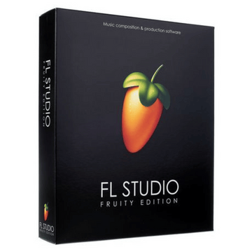 FL Studio Fruity Edition software packaging on a white background