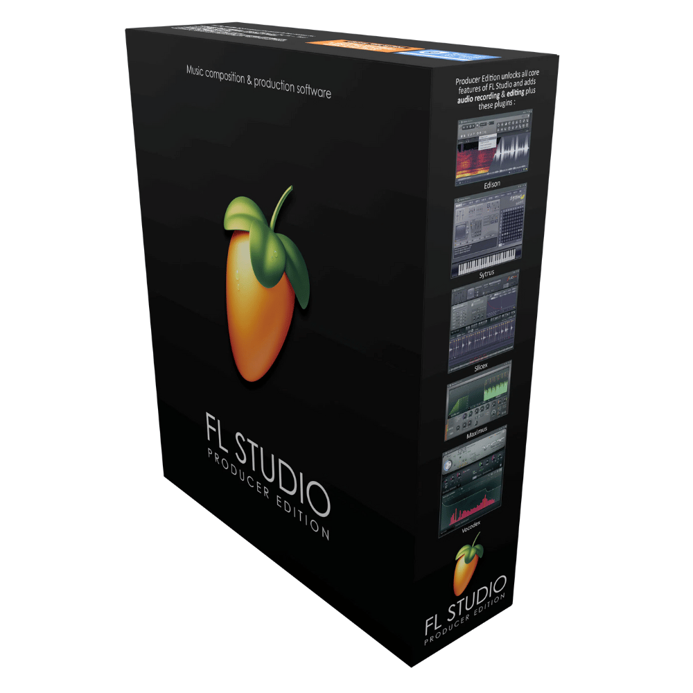 FL Studio software packaging on a white background