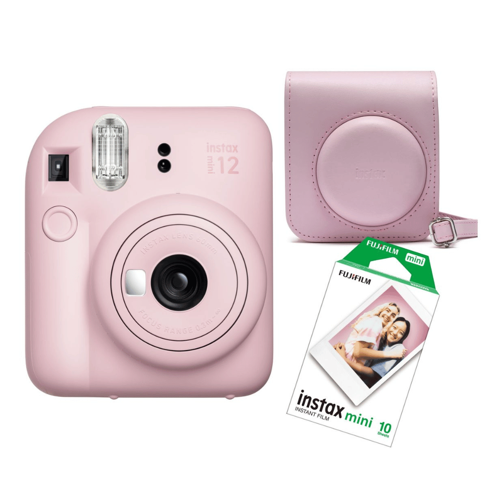 Fujifilm Instax Mini 12 Camera + Case and Film - Blossom Pink (DEMO, OPEN BOX, NO WARRANTY)