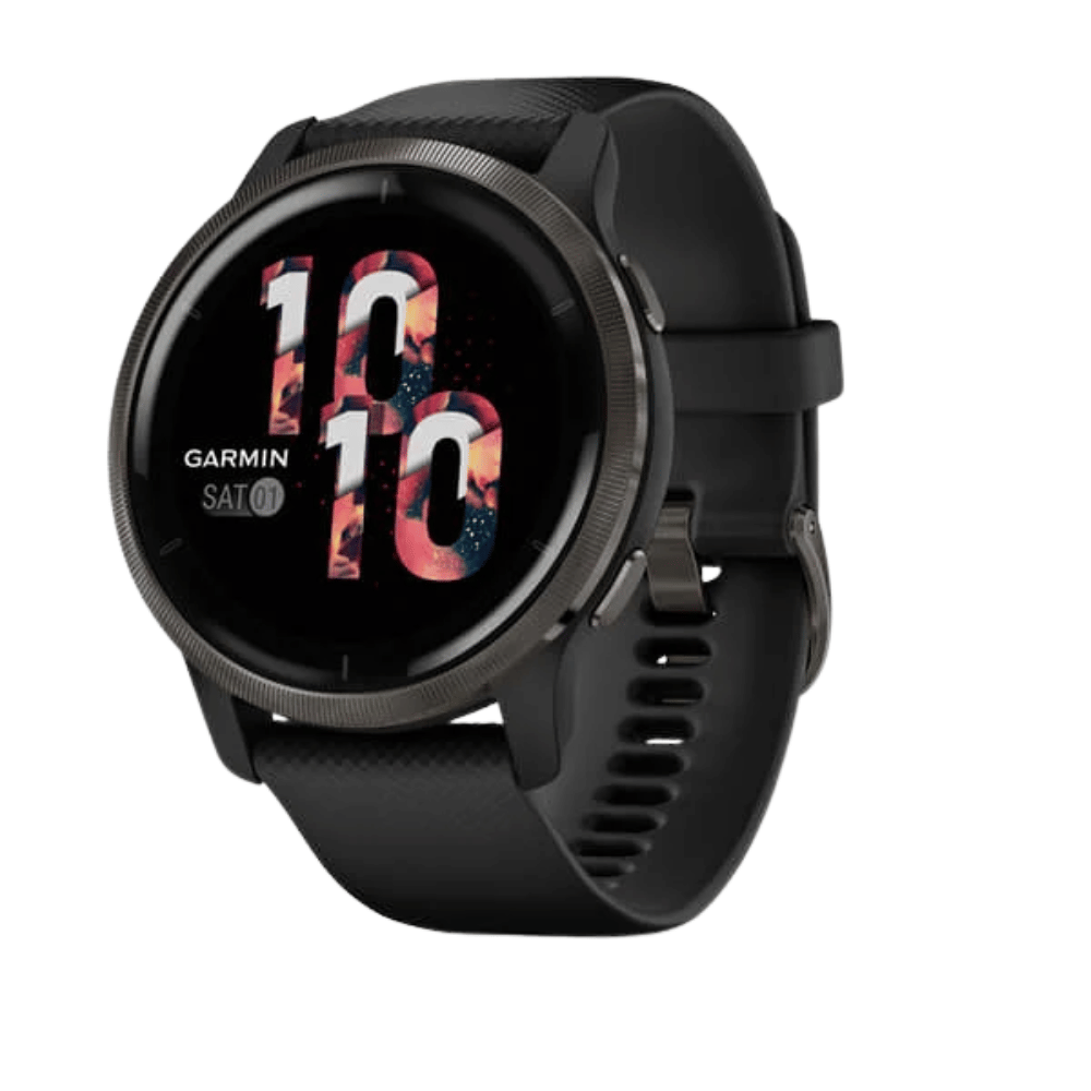 Garmin Venu 2 Smartwatch (45mm) - Slate Bezel with Black Case Silicone Band (DEMO, OPEN BOX, NO WARRANTY)