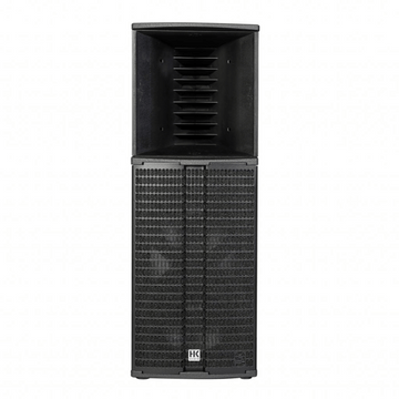Black speaker on a white background