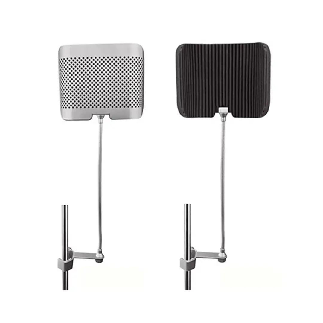 Two shower panels, one with a textured surface and one with a grid pattern, on a white background.