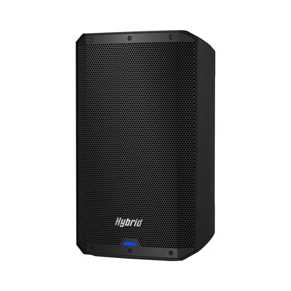Black speaker with 'Hybrid' branding on a white background