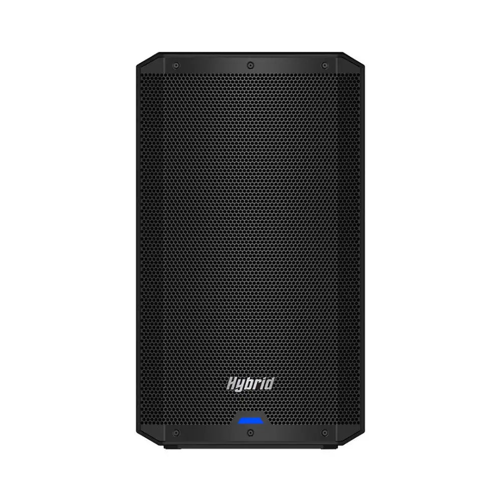 Black speaker with 'Hybrid' branding on a white background