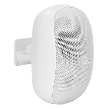 White outdoor speaker on a white background