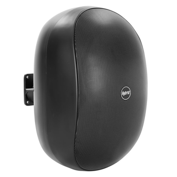 Black speaker with 'Hybrid' branding on a white background