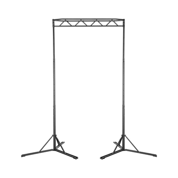Black metal truss stand on a white background