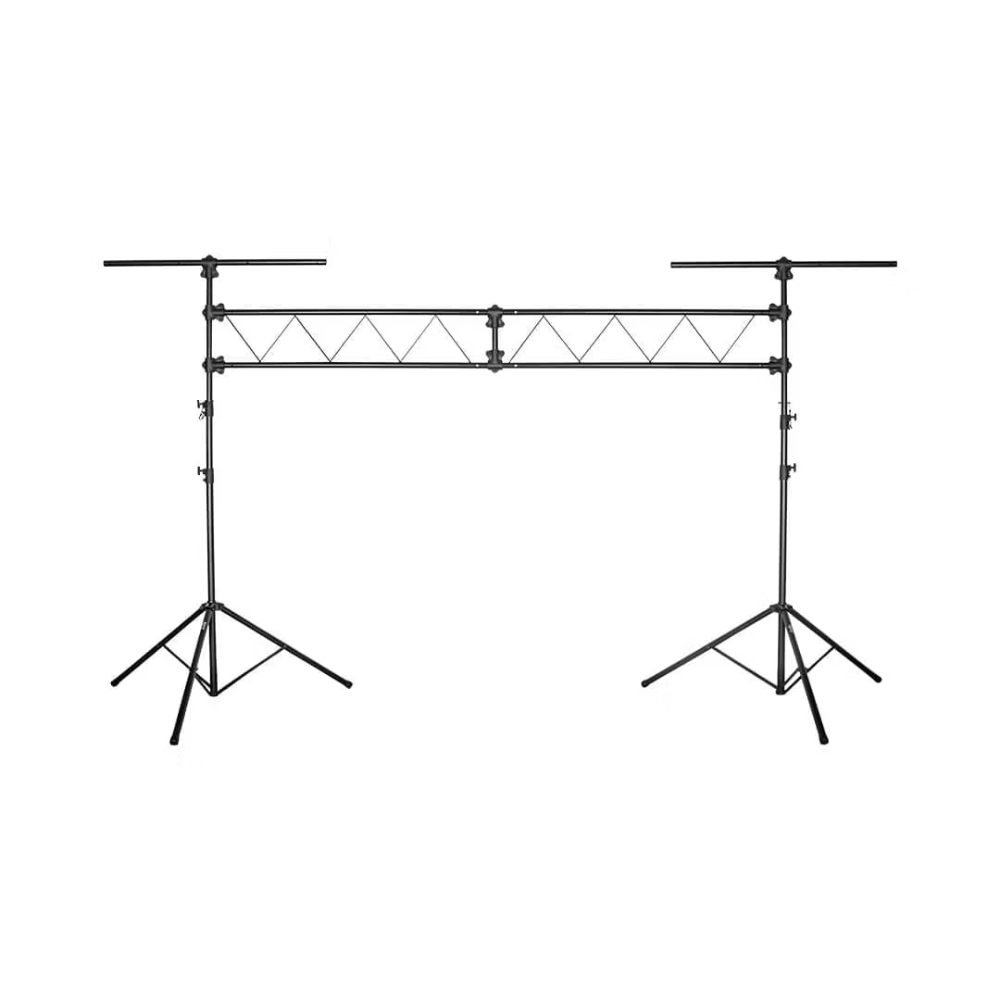 Black metal truss stand on a white background