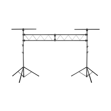 Black metal truss stand on a white background