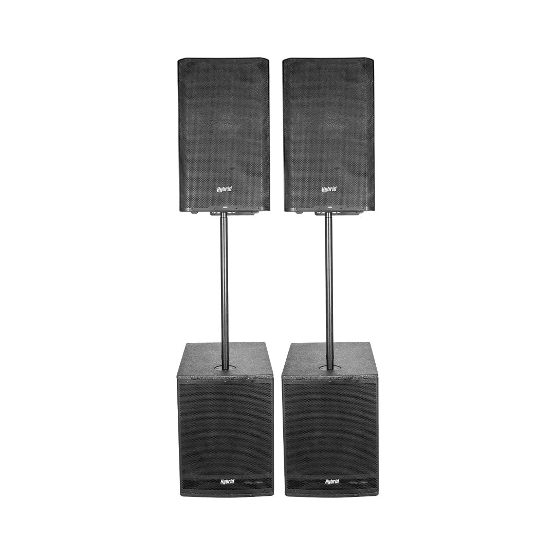 Hybrid PA15DSP & LS18A professional PA and subwoofer system