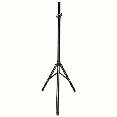 Black tripod stand on a white background