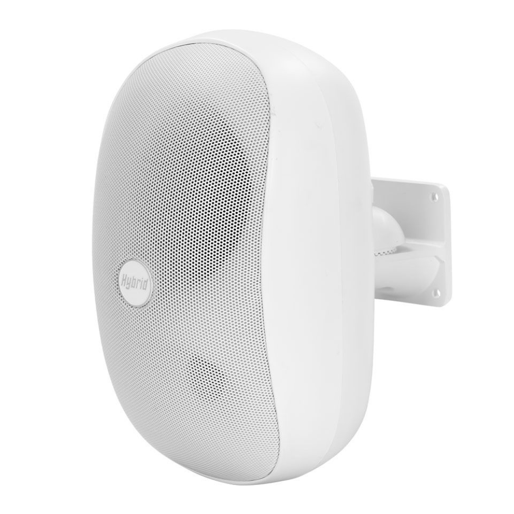 White outdoor ceiling speaker on a white background
