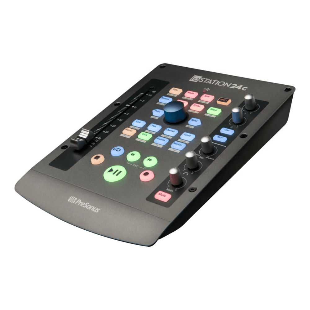 PreSonus iQStation24c audio control surface on a white background