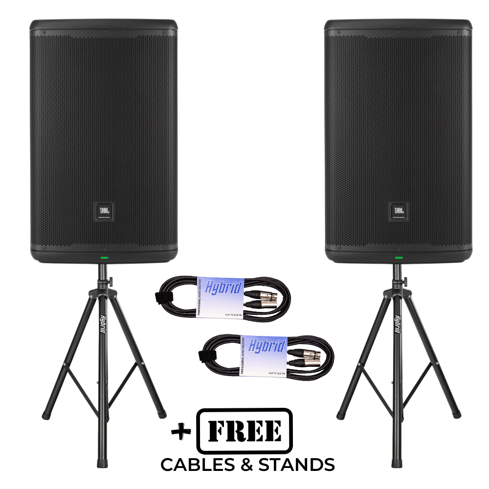 JBL EON715 PAIR with FREE POLES & CABLES