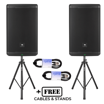 JBL EON715 PAIR with FREE POLES & CABLES