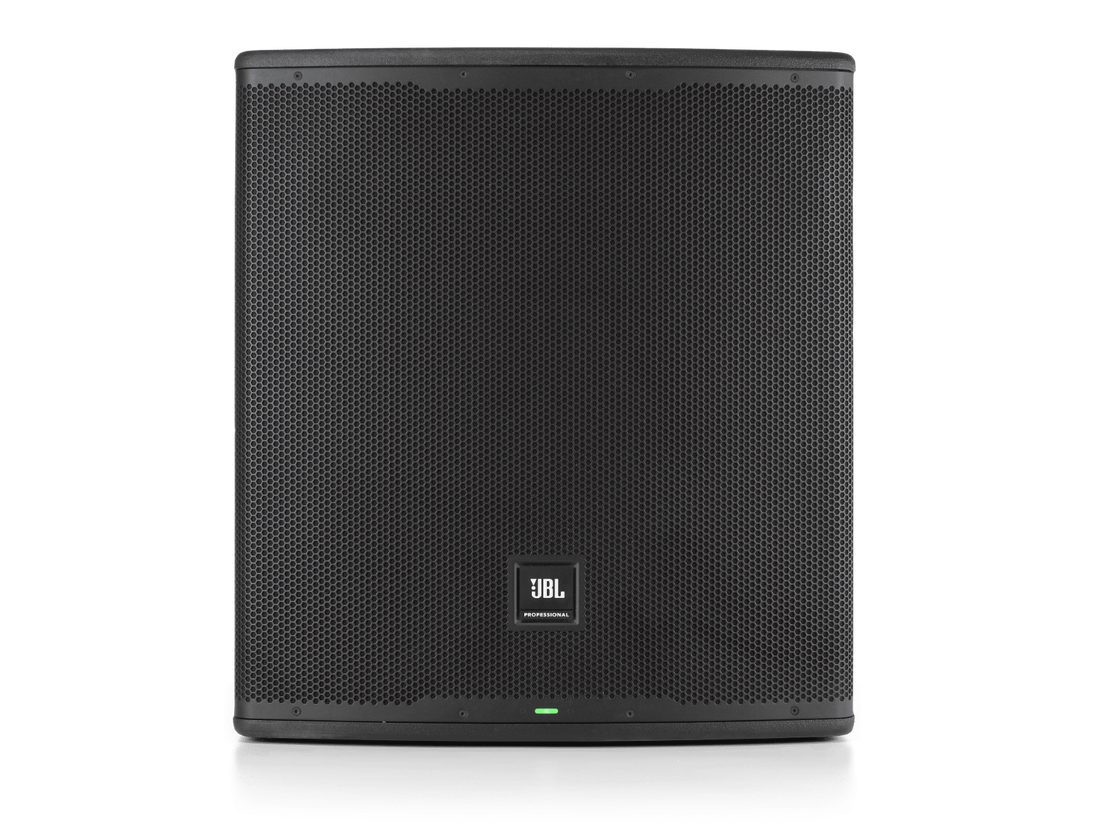 Black speaker with JBL logo on a white background