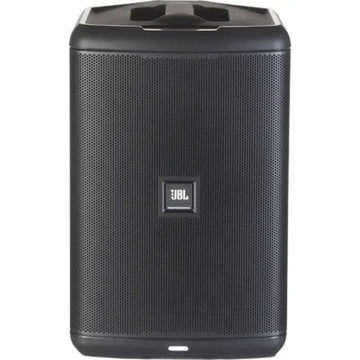 Black JBL speaker on a white background
