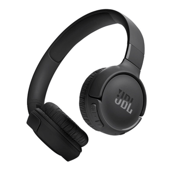 Black JBL headphones on a white background