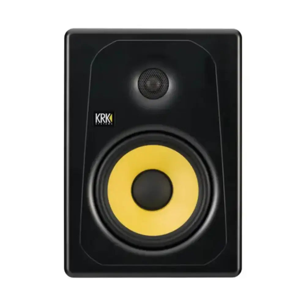 KRK studio monitor speaker on a white background